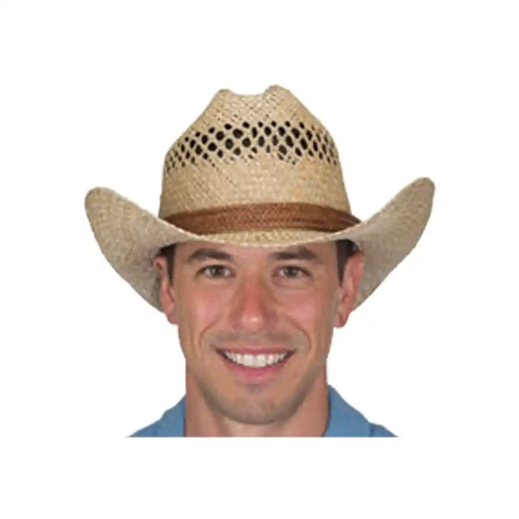 Seagrass Straw Western with Braided Canvas Band