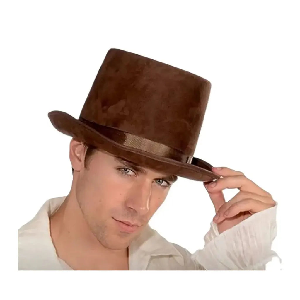 Faux Leather Top Hat