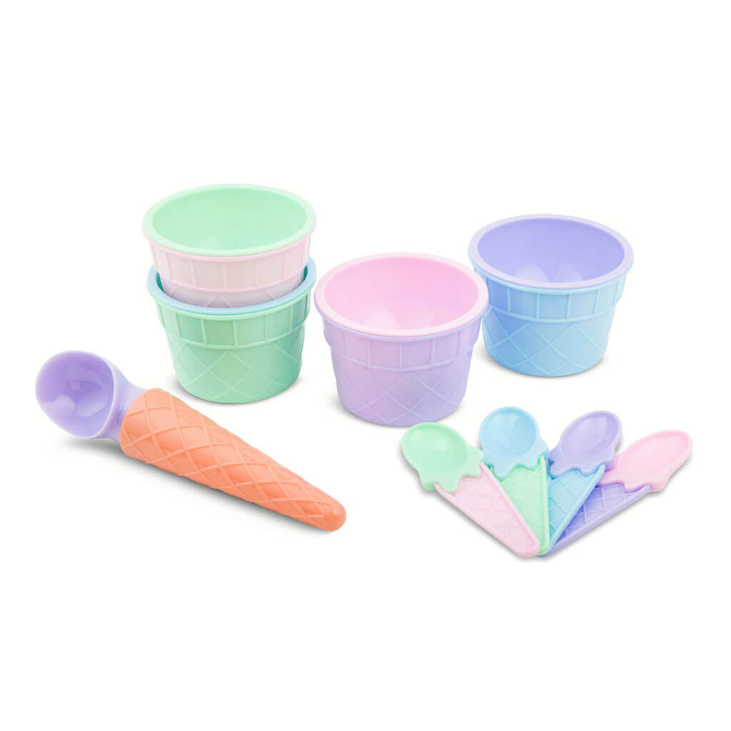 Ice Cream Serving Set Pastels, Set of 9