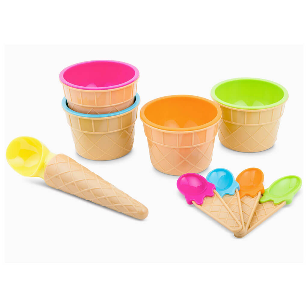 Ice Cream Serving Set Brights, Set of 9