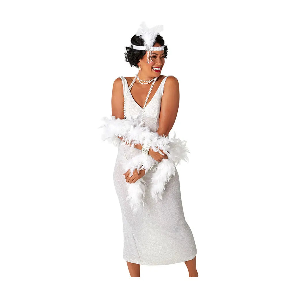 Charleston Flapper Headpiece, White