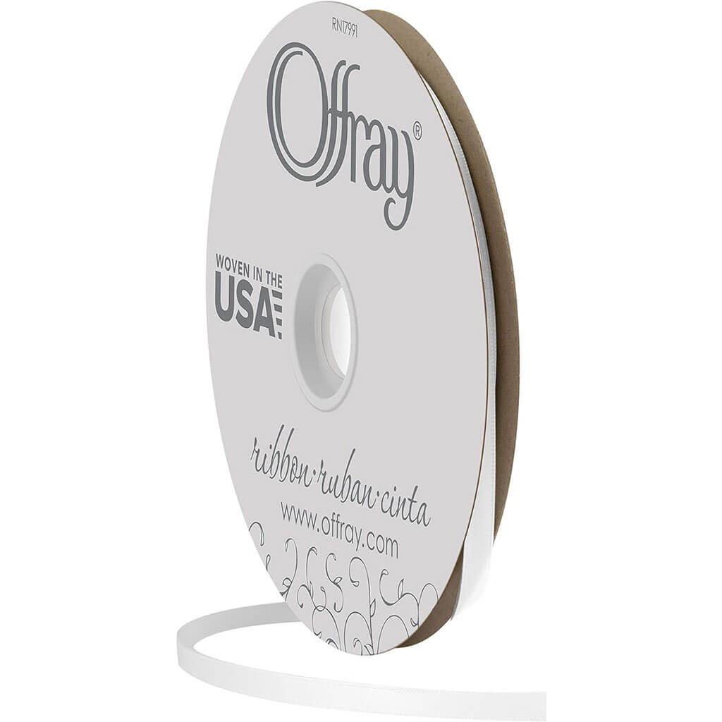 Double Face Satin Ribbon Antique White, 7/8in x 20yds