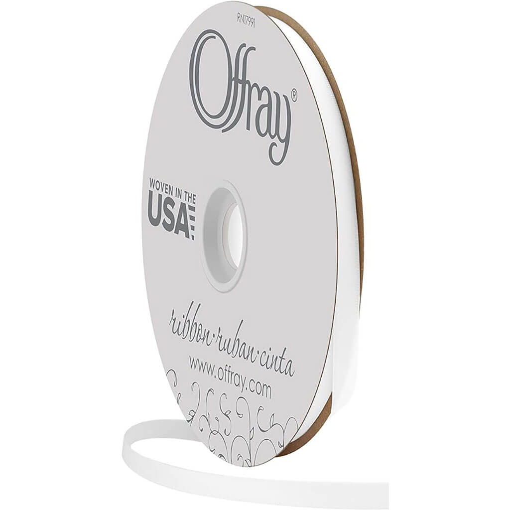 Double Face Satin Ribbon Antique White, 7/8in x 20yds