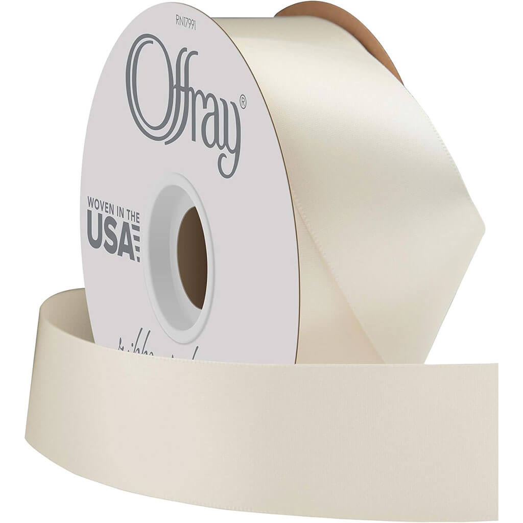 Double Face Satin Ribbon Antique White 2.25in x 50yds