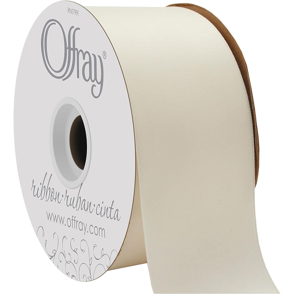 Double Face Satin Ribbon Antique White 2.25in x 20yds