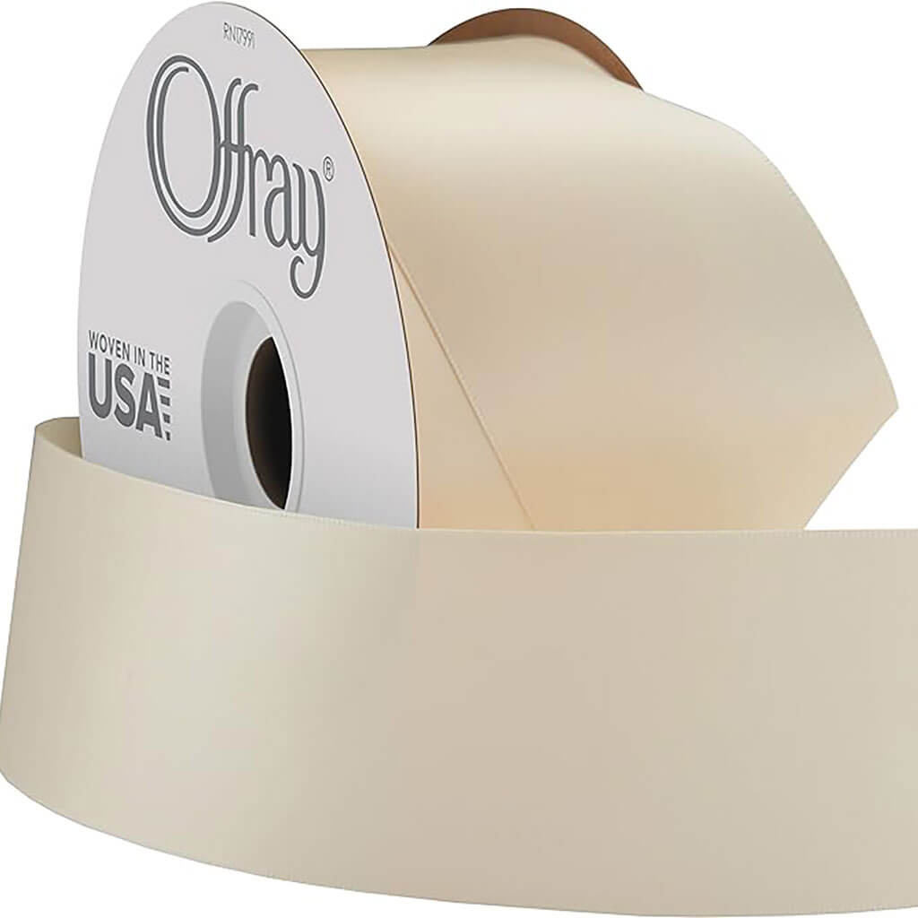 Double Face Satin Ribbon Ivory, 2.25in x 20yds