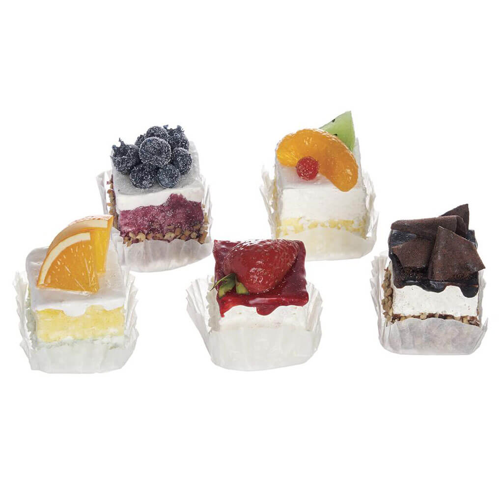 Sliced Cake (5 ea/set) Assorted, 1.5in D x 1.5in H