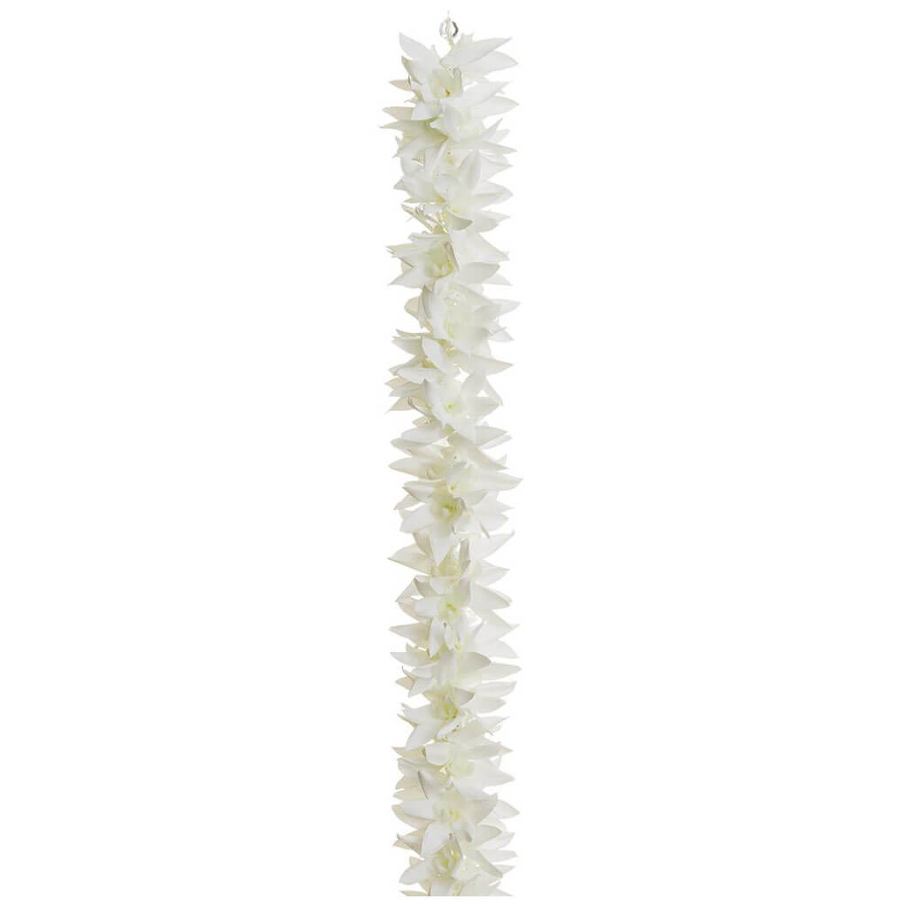 Dendrobium Orchid Garland White, 35in