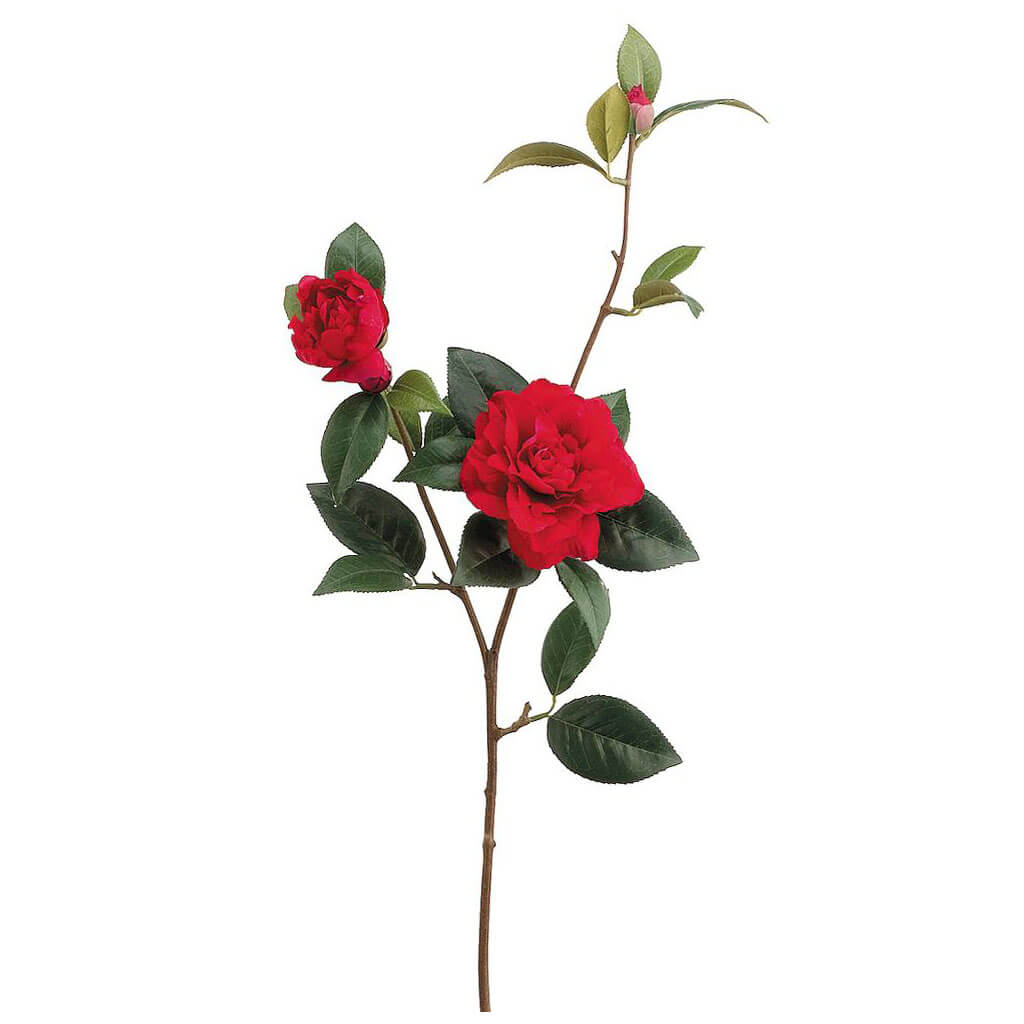 Camellia Spray Red, 35in