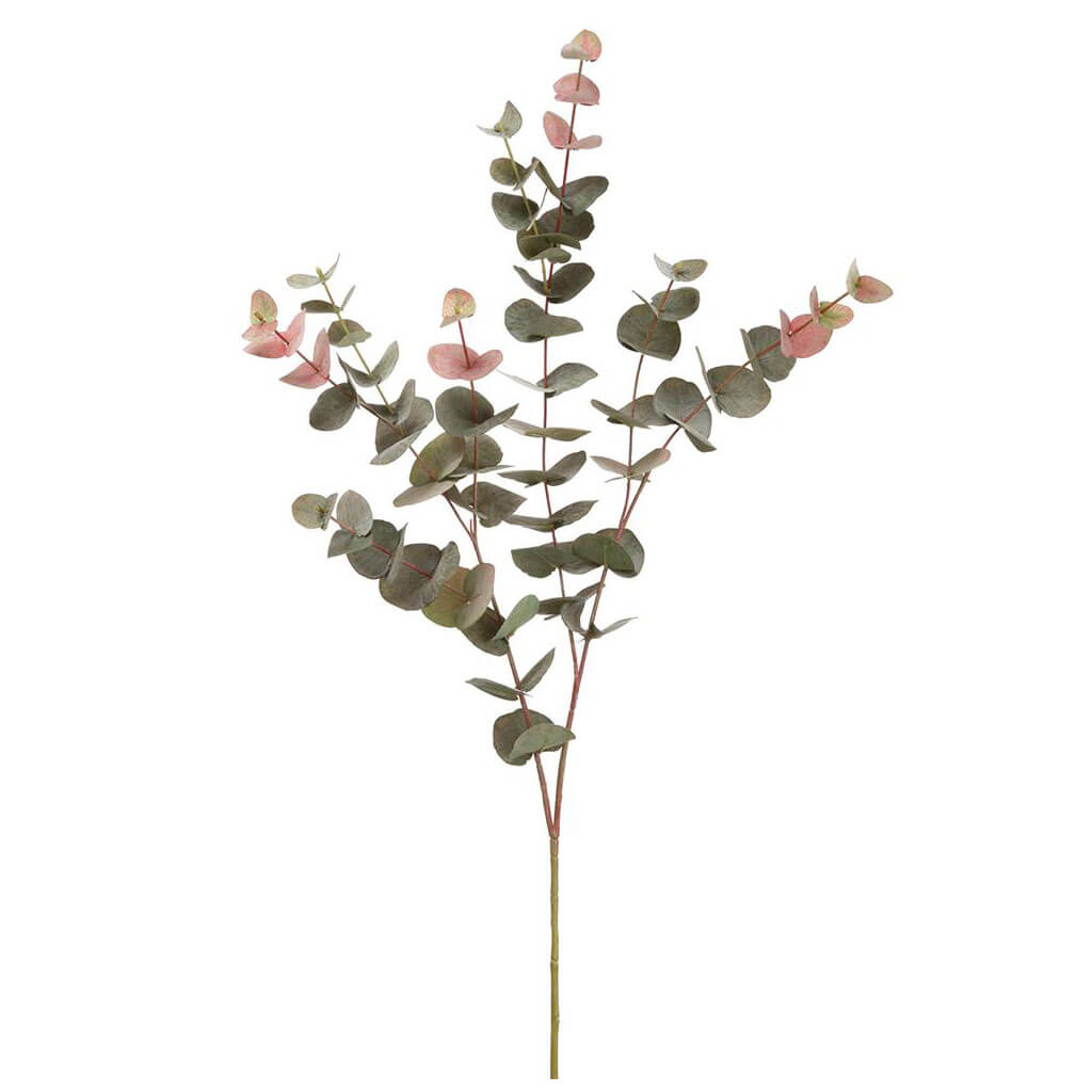 Eucalyptus Spray Green Burgundy, 40in