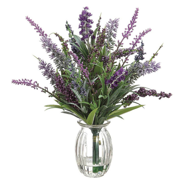 Lavender in Glass Vase Purple, 11in