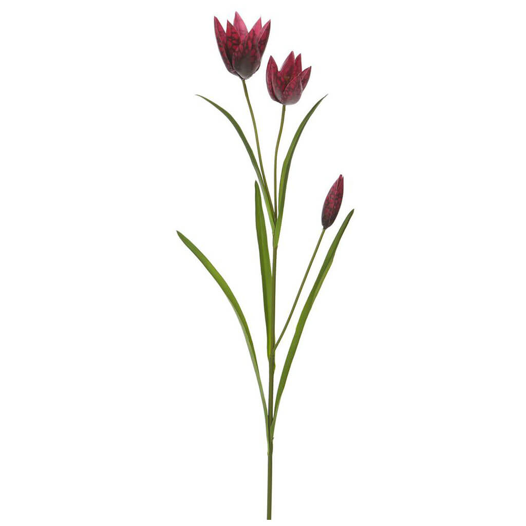 Real Touch Fritillaria Spray Burgundy, 27in