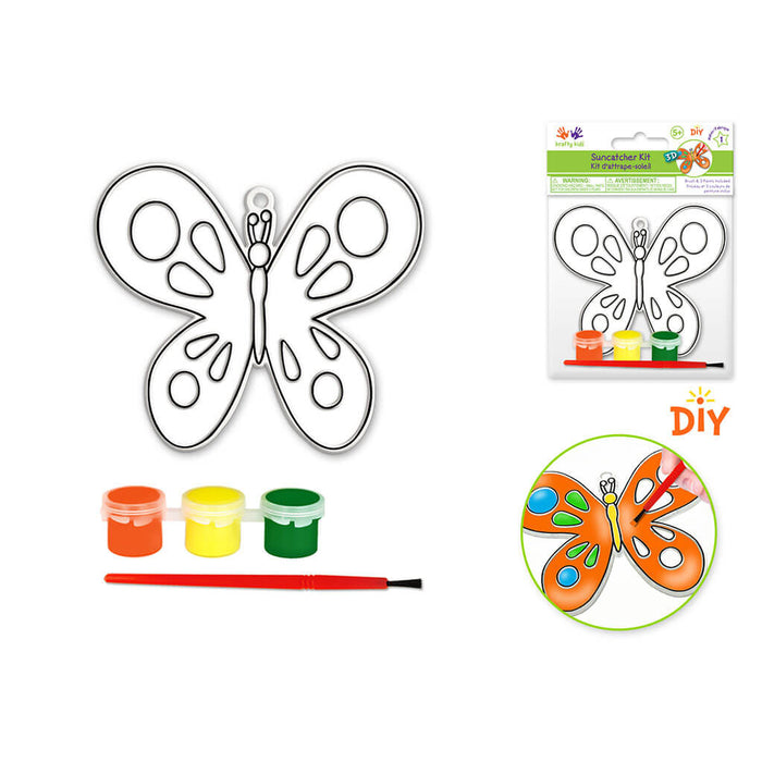 3D DIY 3.5in-4.3in Suncatcher with 3 Paints & Applicator, Butterfly