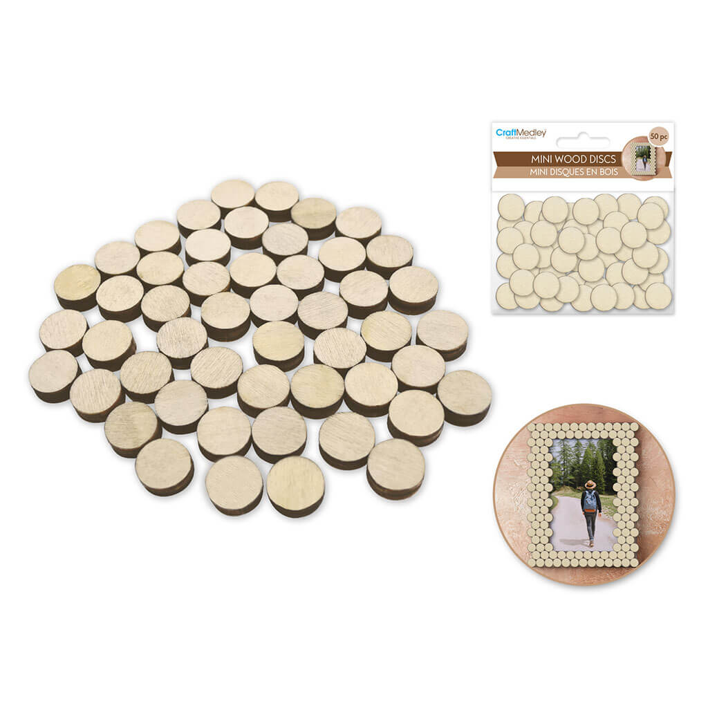 Craftwood Mini Wood Disc/Plug Laser Cut 0.5in x50