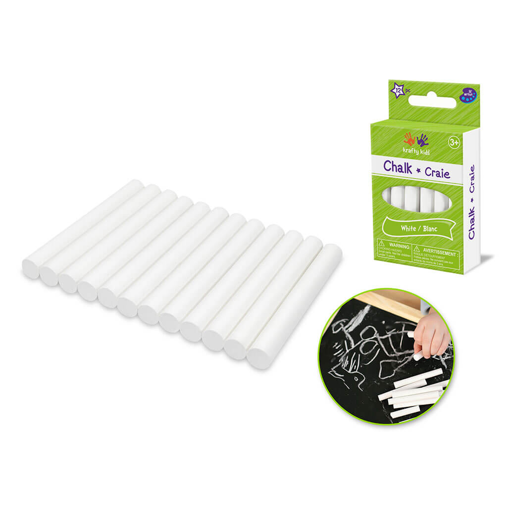 Lil' Artist Chalk 12pk Washable White