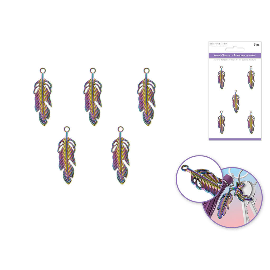 A/B Finish Metal Charms Themed, Feather