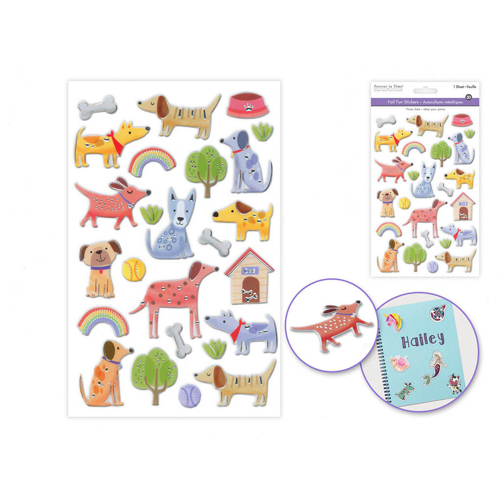 Paper Craft Sticker 5.5in x 8.3in Foil Fun, Doggo Fun