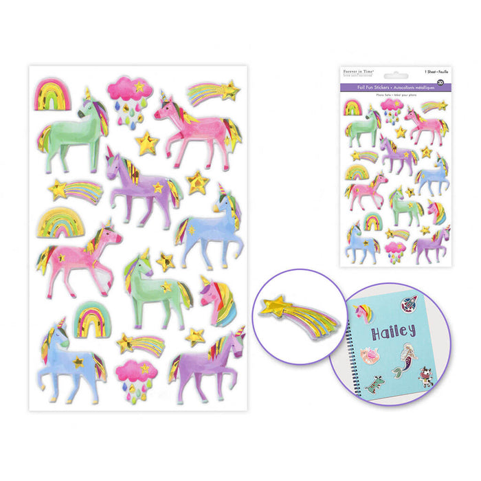 Paper Craft Sticker 5.5in x 8.3in Foil Fun, Glided Unicorn