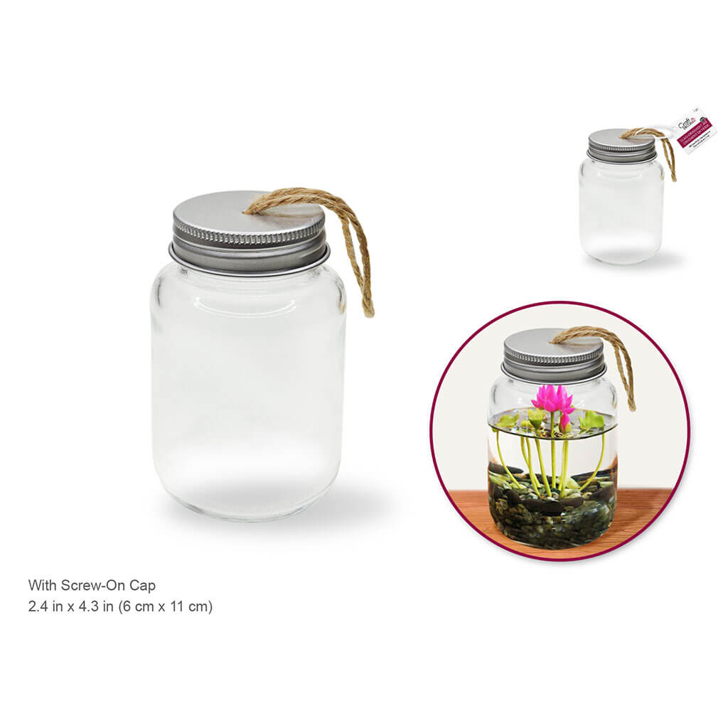 DIY Clear Ornament Glass Jar with Aluminum Cap, 5.7 x 10.4cm