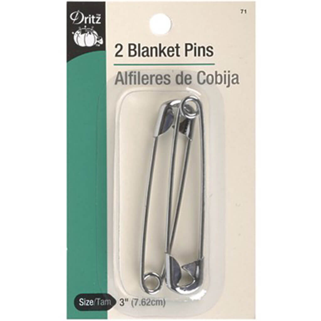 Dritz Blanket Pins 3" 2ct, Nickel