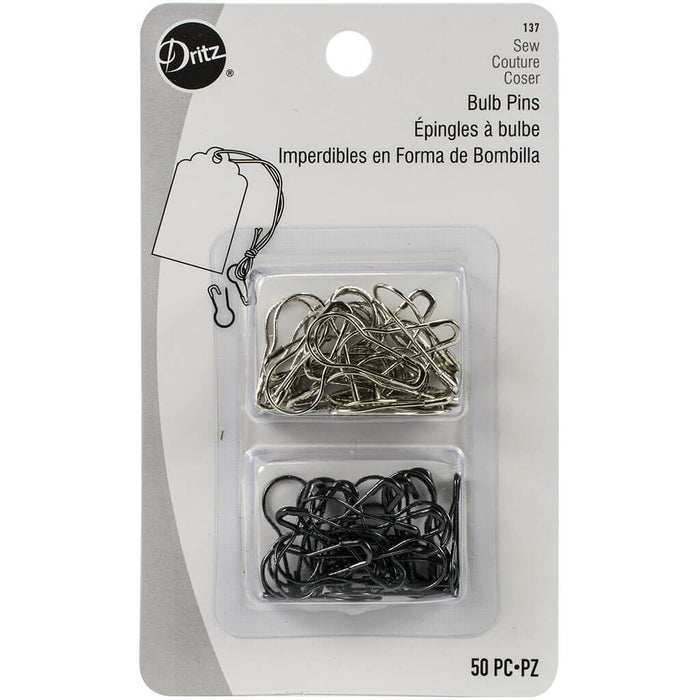 Dritz Bulb Safety Pins 50ct, Black & Nickel