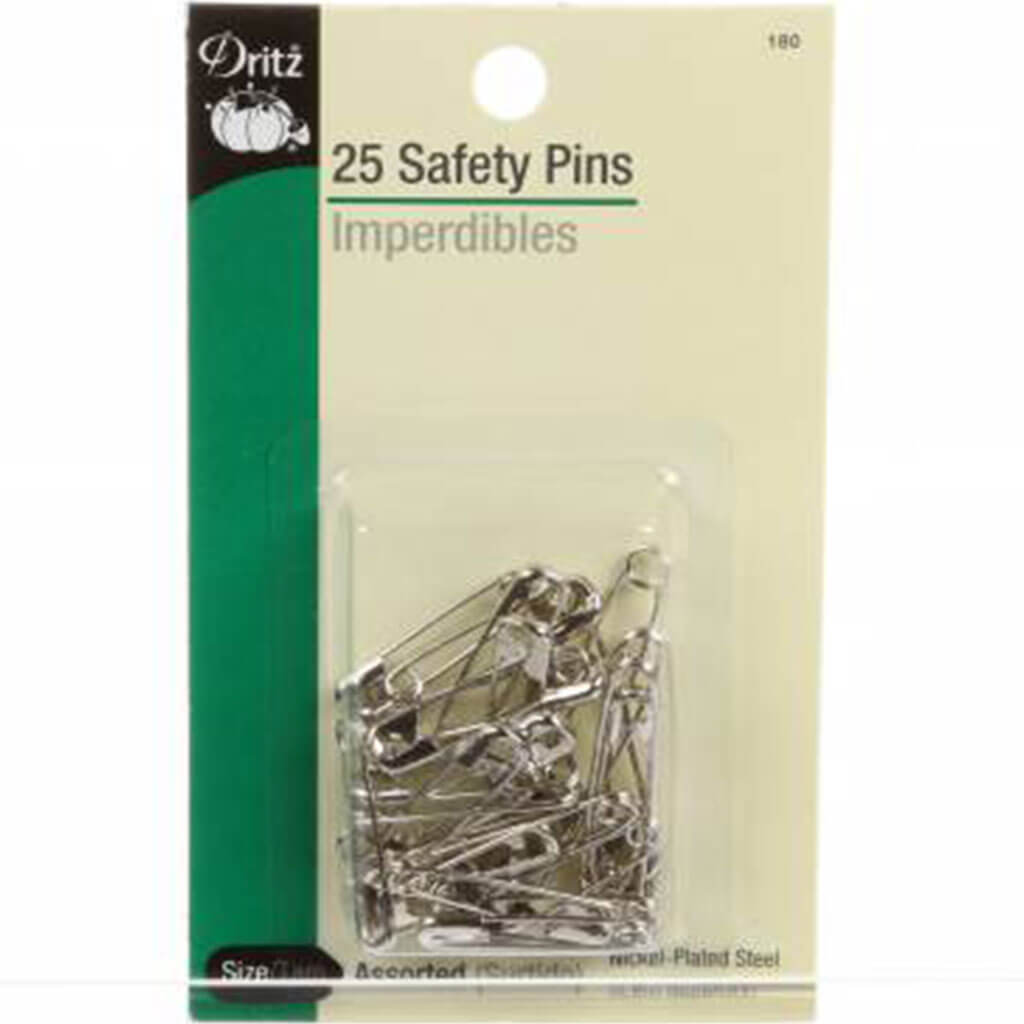 Dritz Safety Pins 25ct, Sizes 1 &amp; 2