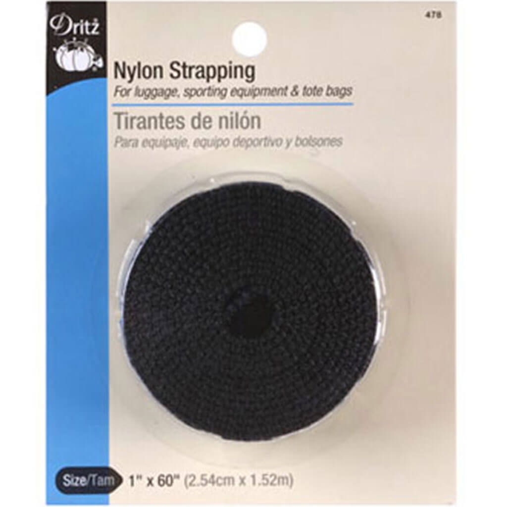 Dritz Nylon Strapping 1in x 60in, Black