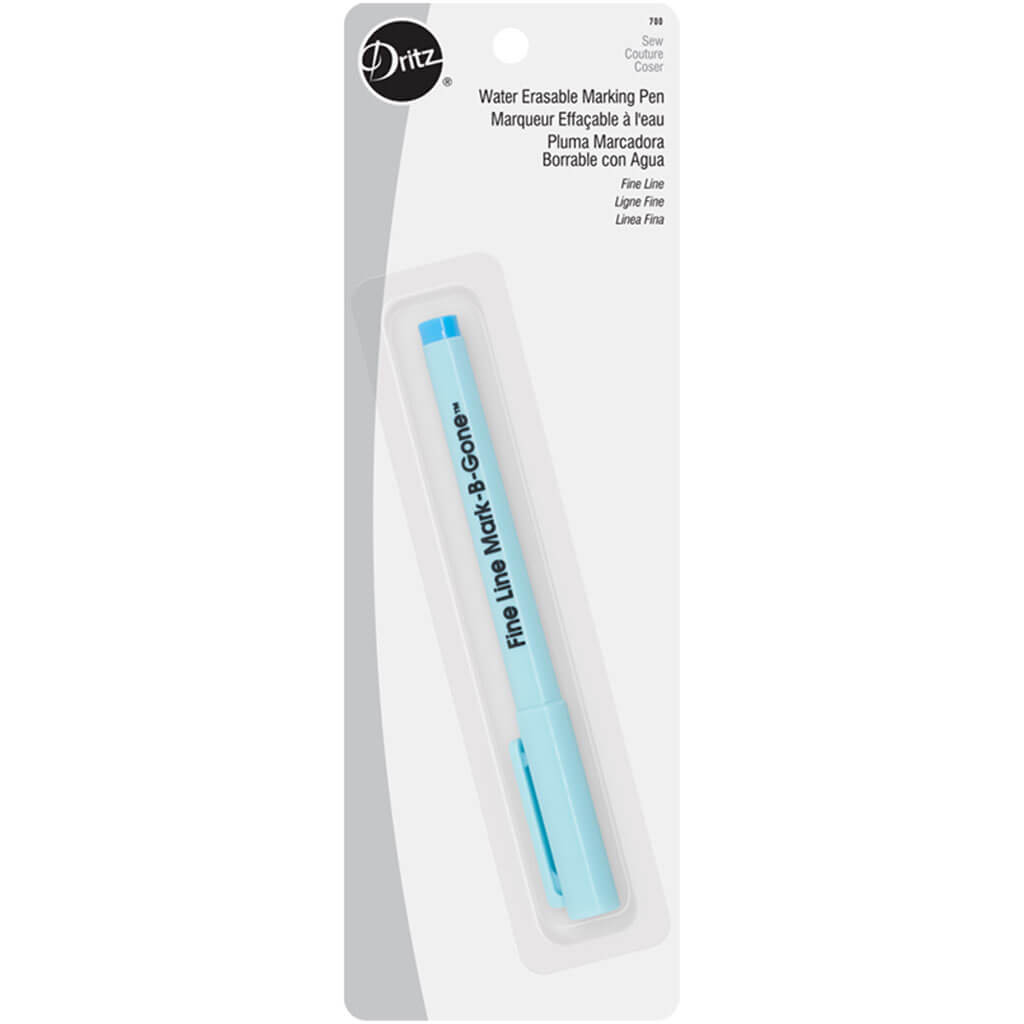 Dritz "The Fine Line" Water Earsable Marking Pen Bright Blue