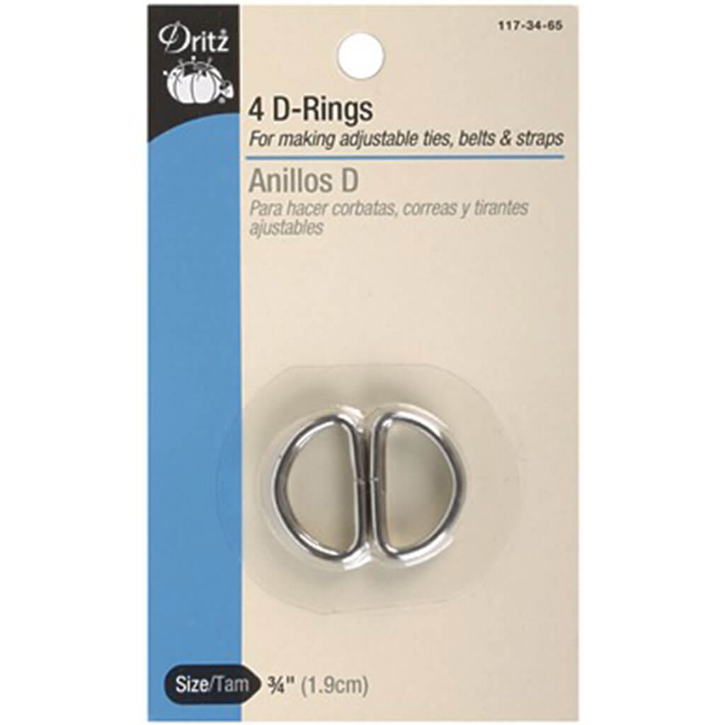 Dritz D-Rings Nickel 3/4in, 4ct