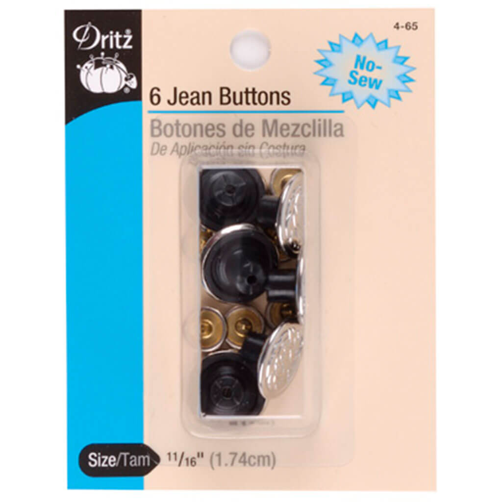 Jean Buttons Nickel, 6pc