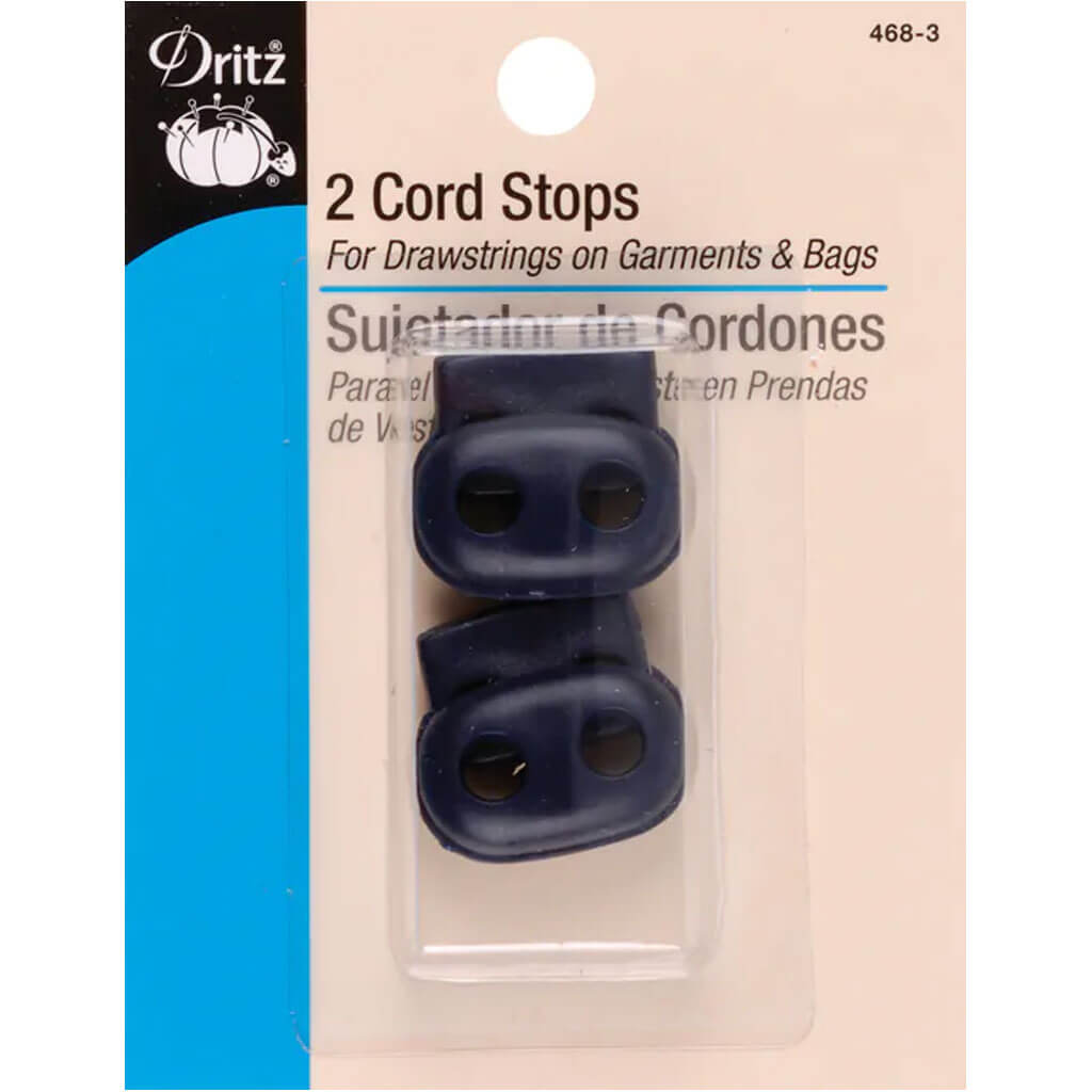 Cord Locks &amp; Stops Navy, 2pc