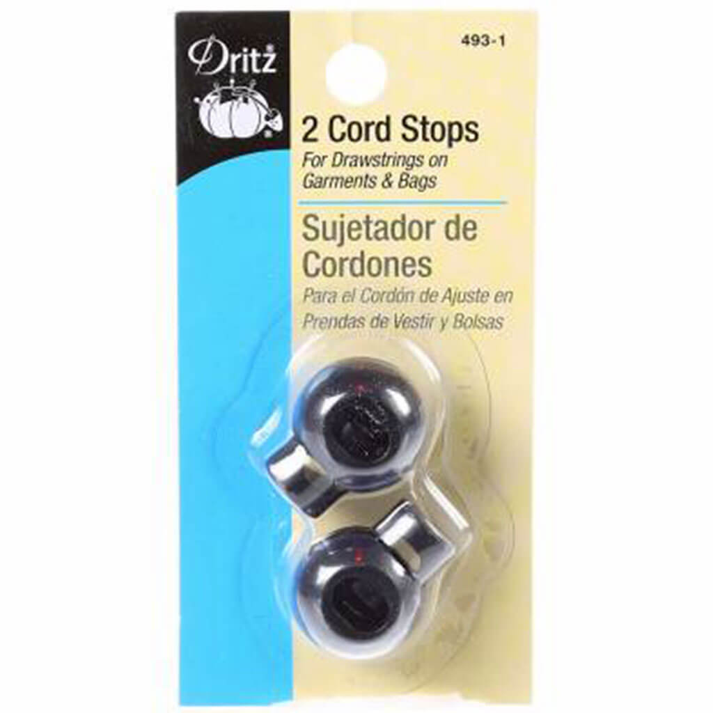 Dritz Cord Stops Round Black, 2pc