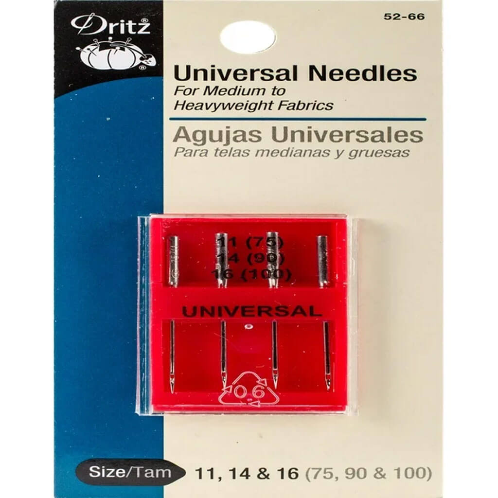 Dritz Universal Point Machine Needles Sizes 11/75, 14/90 &amp; 16/100