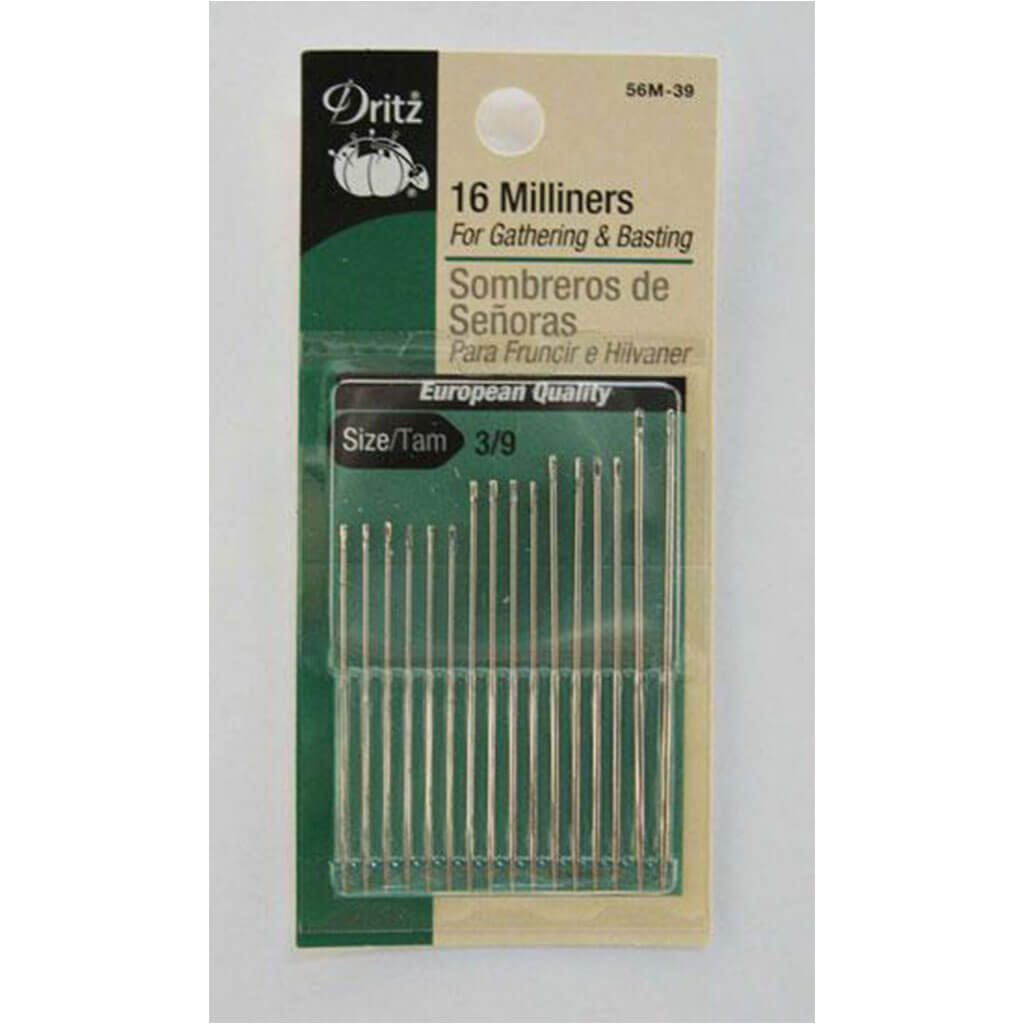 Dritz Milliners Hand Nedle Size 3/9, 16ct