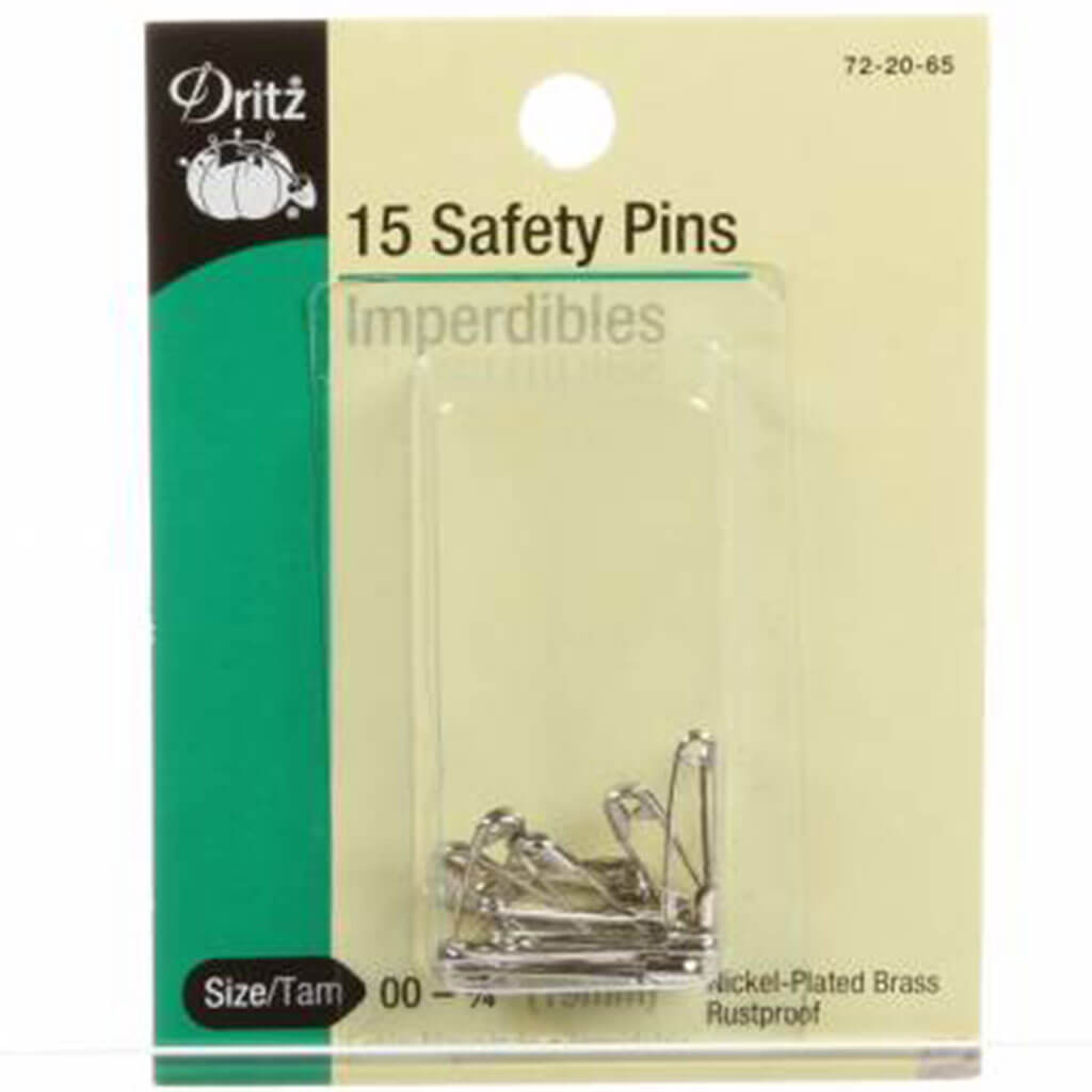 Dritz Safety Pins Nickel-Plated Brass Size 00 15ct