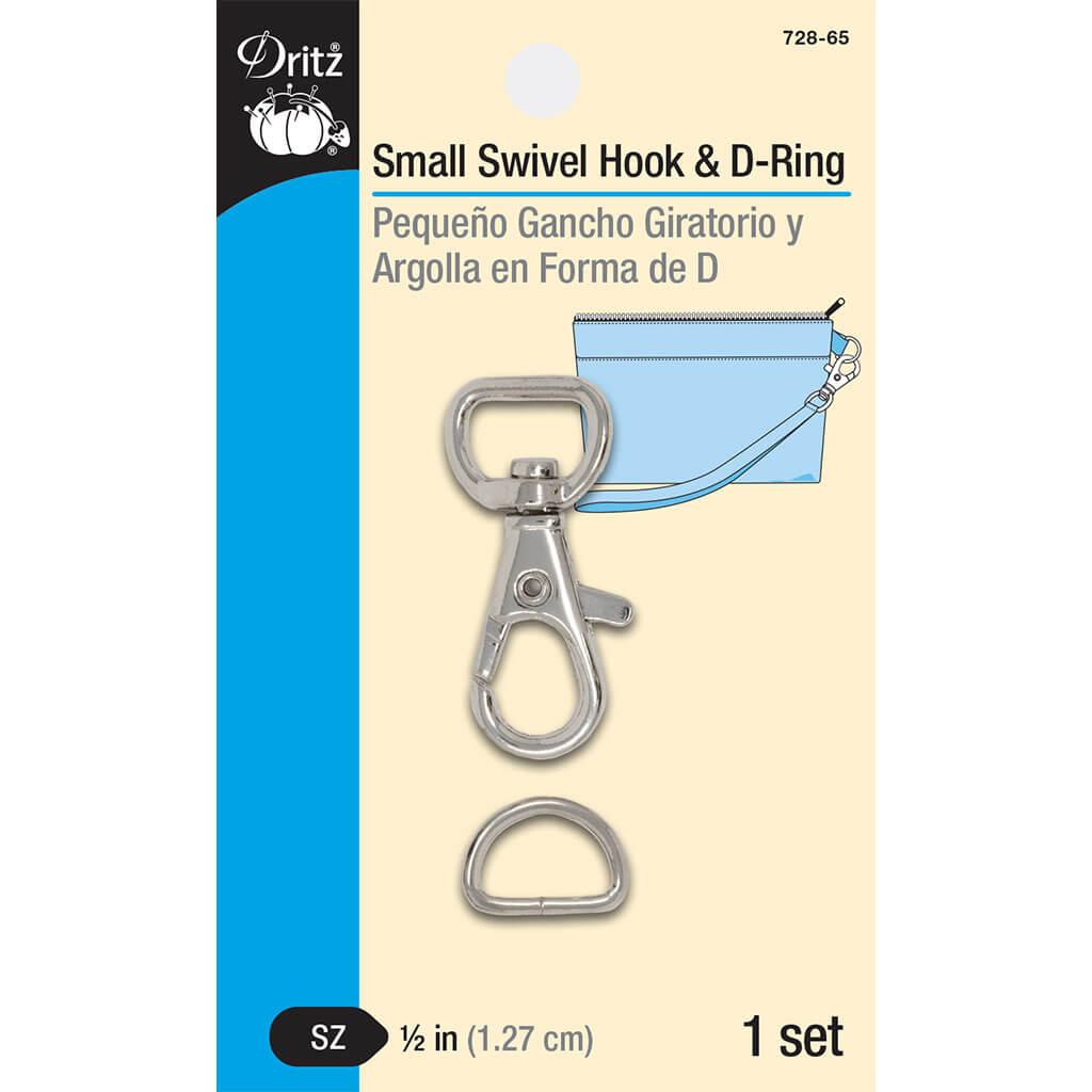 Dritz Small Swivel Hook &amp; D-Ring 1/Set Nickel