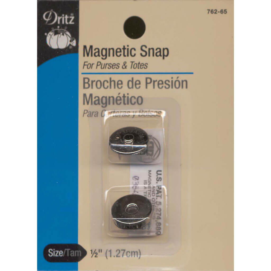 Dritz Round Magnetic Snap 1/2in Nickel, Silver