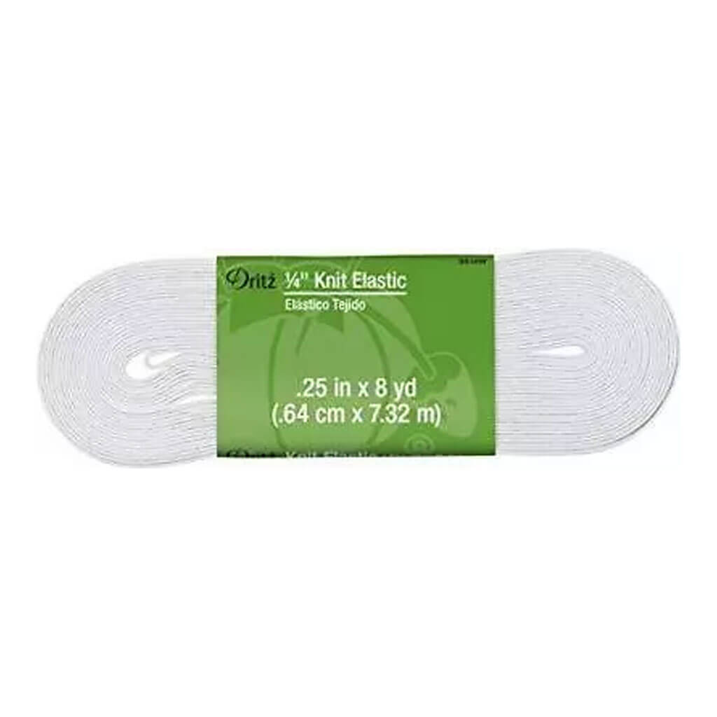 Knit Elastic 1/4in x 8yd, White