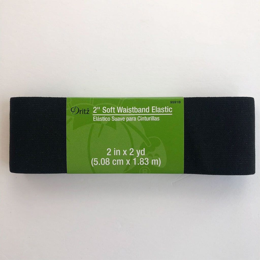 Soft Waistband Elastic 2in x 2yd, Black