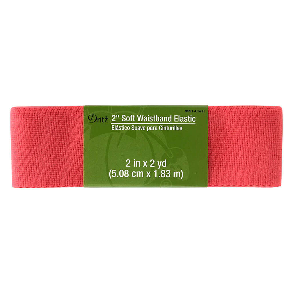 Soft Waistband Elastic 2in x 2yd, Coral