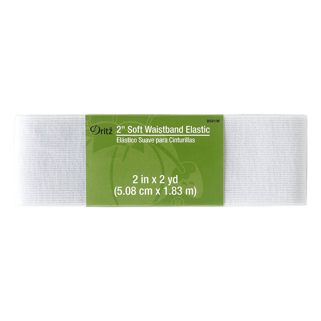 Soft Waistband Elastic 2in x 2yd, White