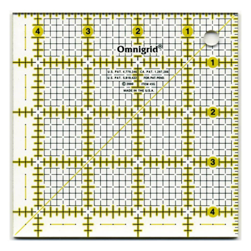 Omnigrid Ruler with Grid 4.5in x 4.5in