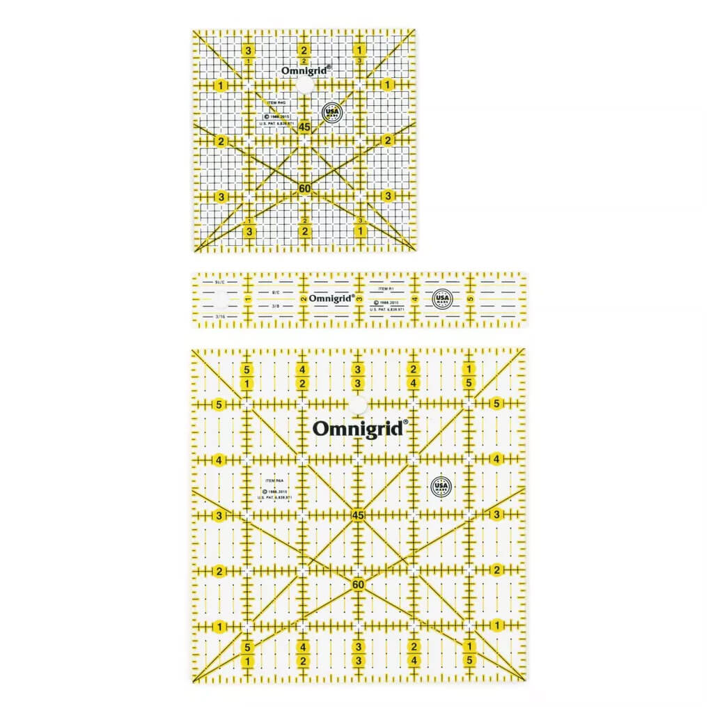 Omnigrid Ruler Set 3ct, 4in, 6in &amp; 1in x 6in