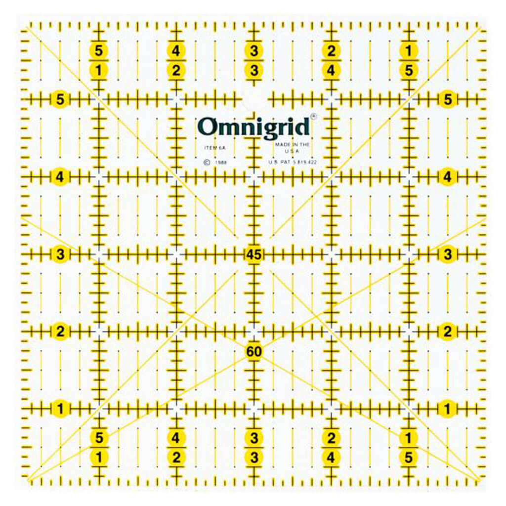 Omnigrid Ruler with Angles 6in x 6in