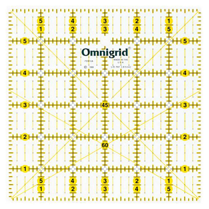 Omnigrid Ruler with Angles 6in x 6in