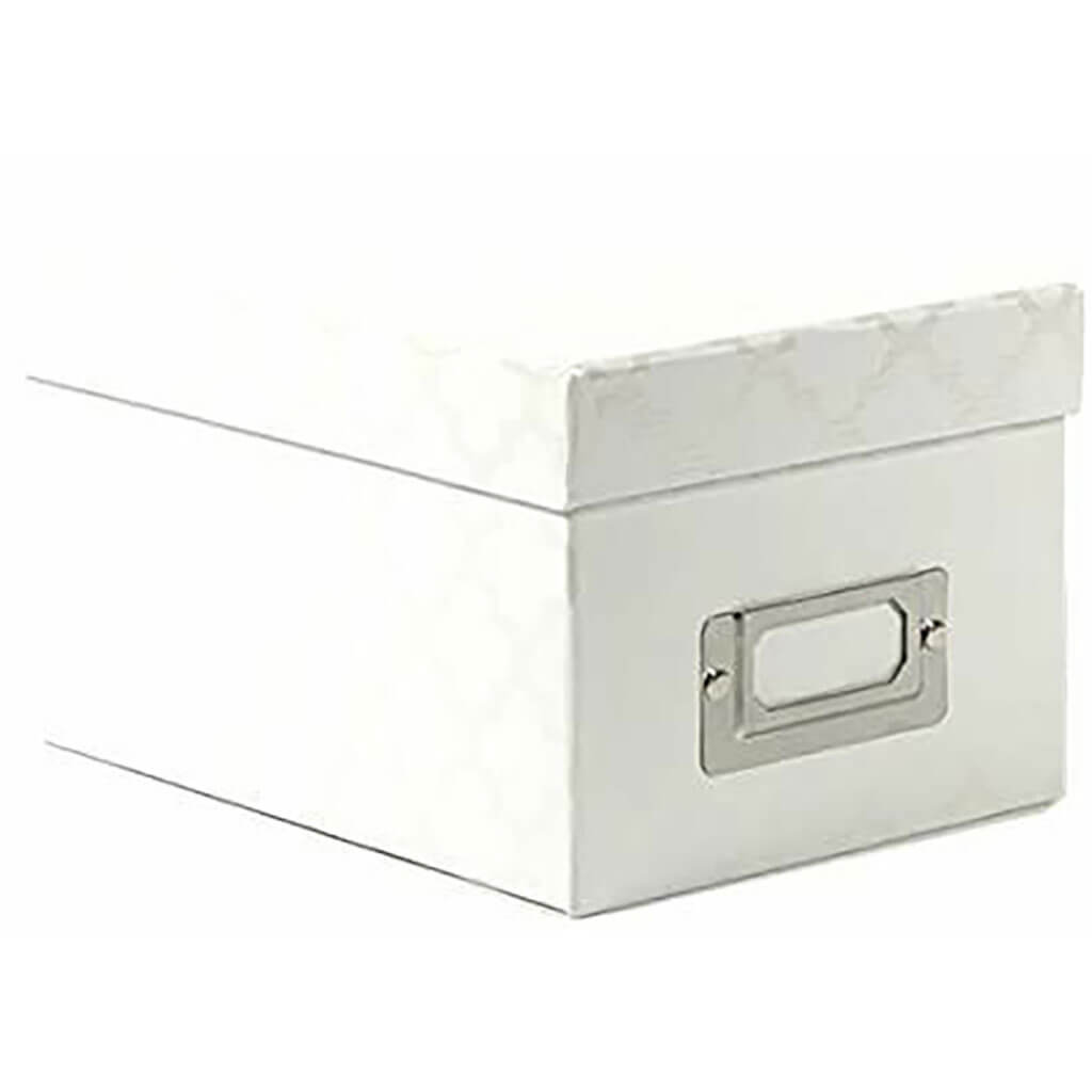 Mini Box White Quatrefoil