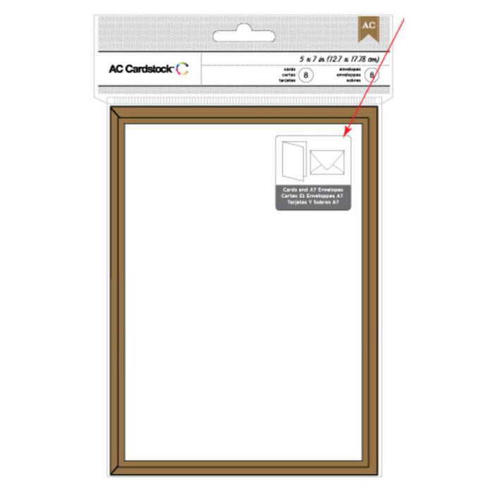 Cards & Envelopes Gold 8Pk