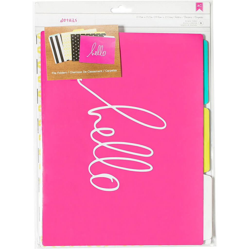 Paper File Folders Set Hello