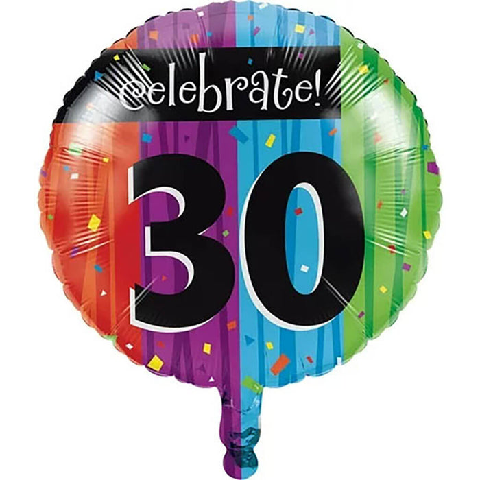 Balloon Metallic 18in Milestone 30