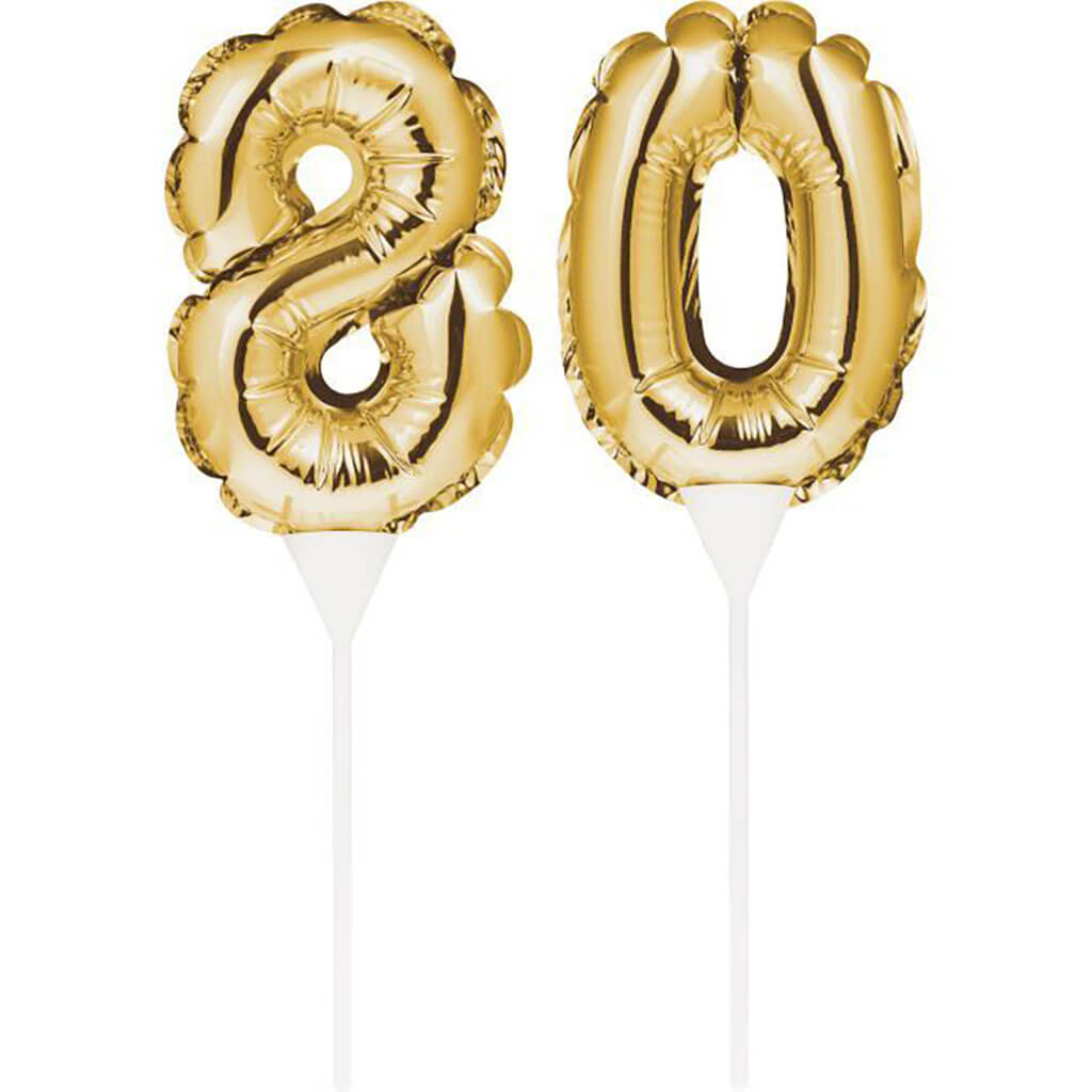 Balloon Cake Topper 80, Gold